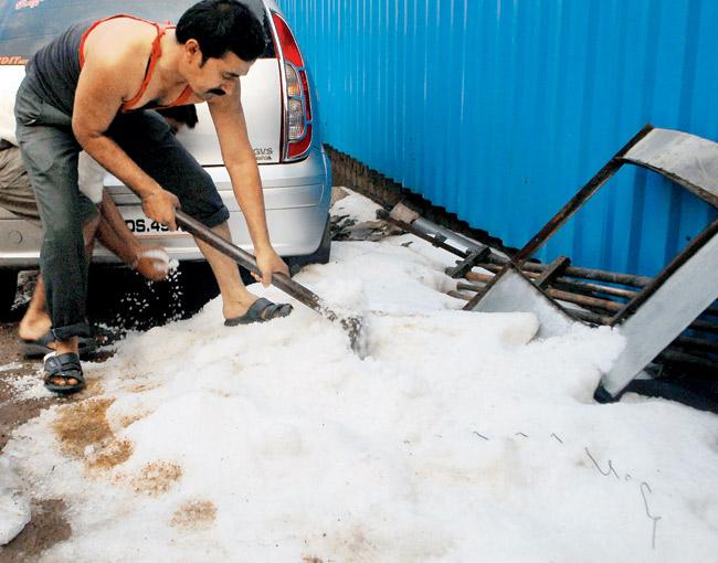 On thin ice: Except a few districts, several places in the state have reported significant damages owing to unseasonal rain and hailstorm.