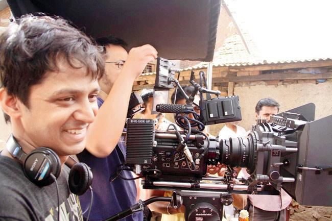 Filmmaker Shrihari Sathe during the shooting of the film