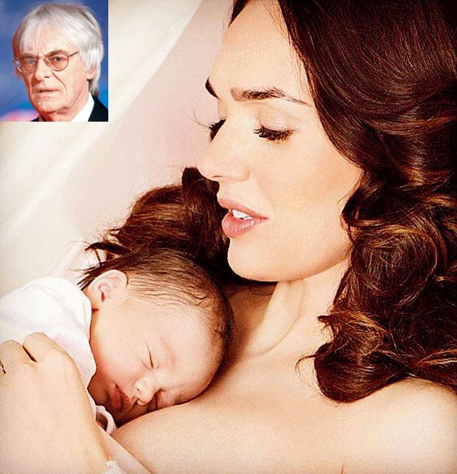 Tamara with baby Sophia and  (inset) Bernie Ecclestone
