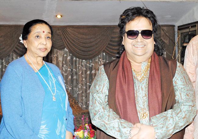 Asha Bhosle and Bappi Lahiri