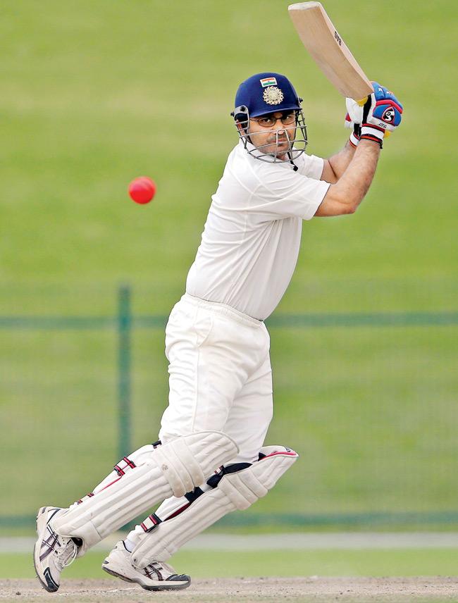 Virender Sehwag en route his 109 yesterday