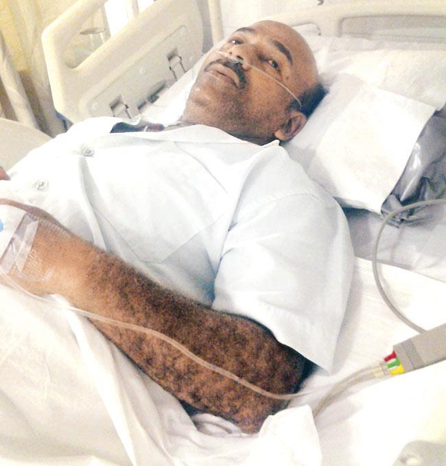 Aslam Kazi (52) was rushed to Byculla’s Prince Aly Khan Hospital, where he is recuperating in the ICU