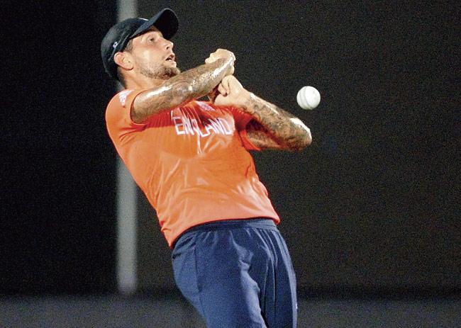 England’s Jade Dernbach drops Sri Lanka’s Mahela Jayawardene during the ICC World Twenty20 in Chittagong last week. Pic/AFP