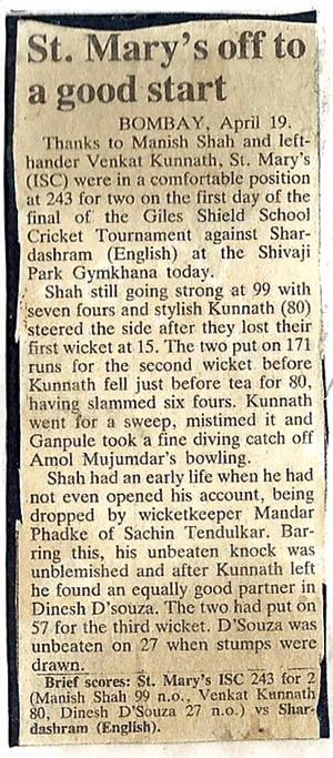 Manish Shah’s 1987 news clipping