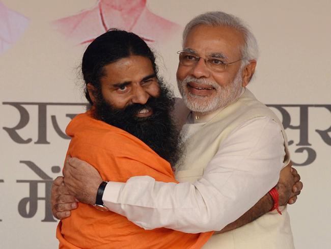 Baba Ramdev with Narendra Modi