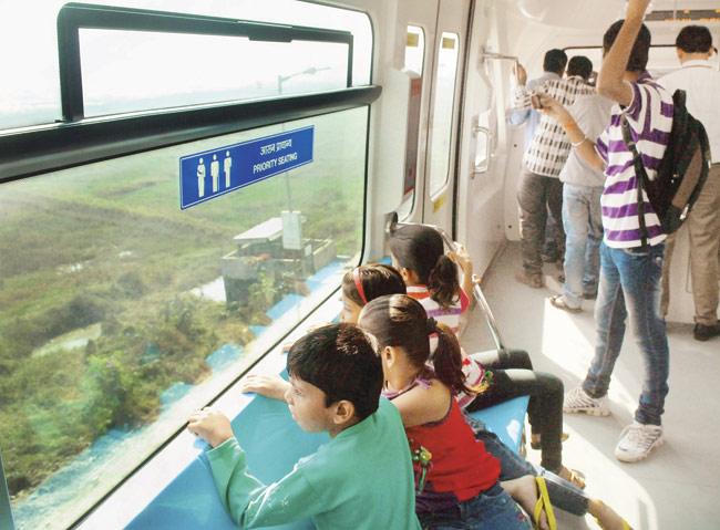 Kids enjoy the Monorail