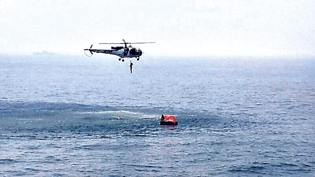 Rescue boats and choppers save make-believe passengers