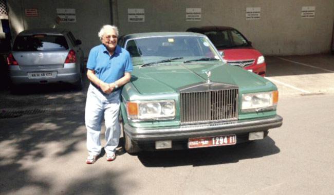 Sevanti Parekh with his Rolls Royce, international entry to the rally  