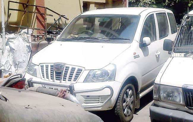 The white Xylo, which the six men used to abduct the 19-year-old from Bhandup
