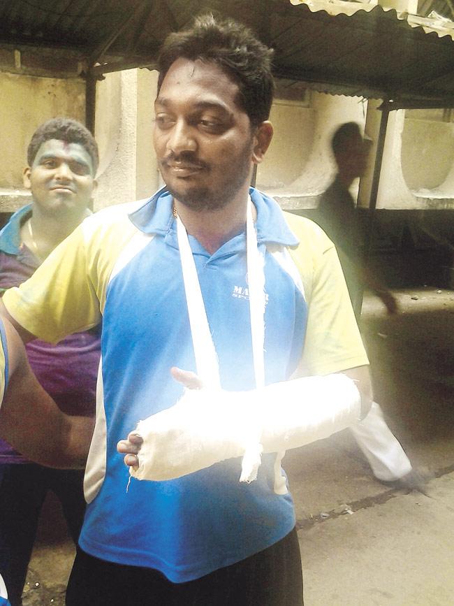 Yogesh Jangam (23) injured his finger after he slipped and fell on his arm while dancing in Holi celebrations