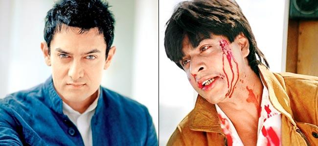 Aamir Khan, (right) Shah Rukh Khan in Darr