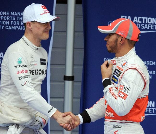 Lewis Hamilton and Michael Schumacher