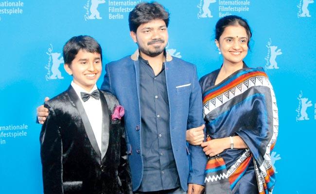 From left: Archit Devadhar, Arun Avinash and Amruta Subhash at the Killa screening at the Berlin film festival 