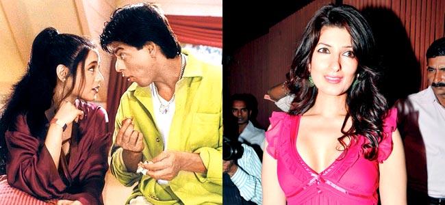 Rani Mukerji and Shah Rukh Khan in  Kuch Kuch Hota Hai, (right) Twinkle Khanna