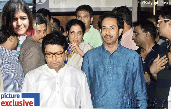 Uddhav Thackeray and his wife Rashmi visited Urvashi at Hinduja Hospital after she met with a road accident on Sunday. (Top left) 19-year-old Urvashi Thackeray. Pic/Satyajit Desai