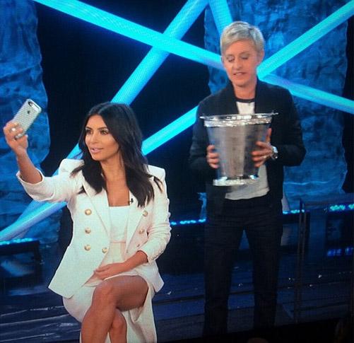 Kim Kardashian takes the Ice Bucket Challenge on 