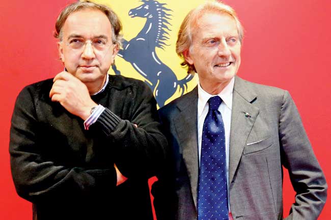 Fiat boss Sergio Marchionne (left) & Ferrari chief Luca Montezemolo