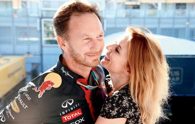 Red Bull Racing Team Principal Christian Horner with Geri Halliwell after the Italian GP in Monza on September 7. Pic/Getty Images 