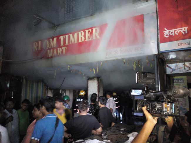 Fire broke out in a timber store in Mulund on Wednesday night