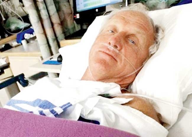 Greg Norman recovers in a US hospital. Pic/Norman