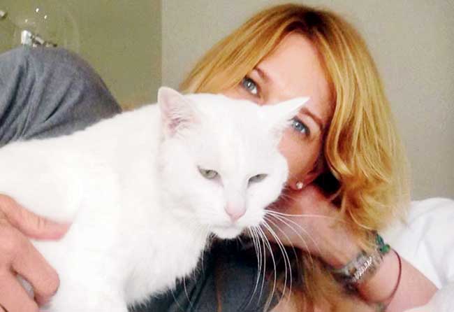 Steffi Graf with her cat. Pic/Graf