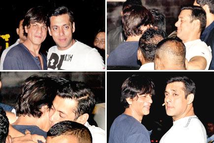 Salman Khan, Shah Rukh Khan 'hug' the limelight at Arpita's mehendi