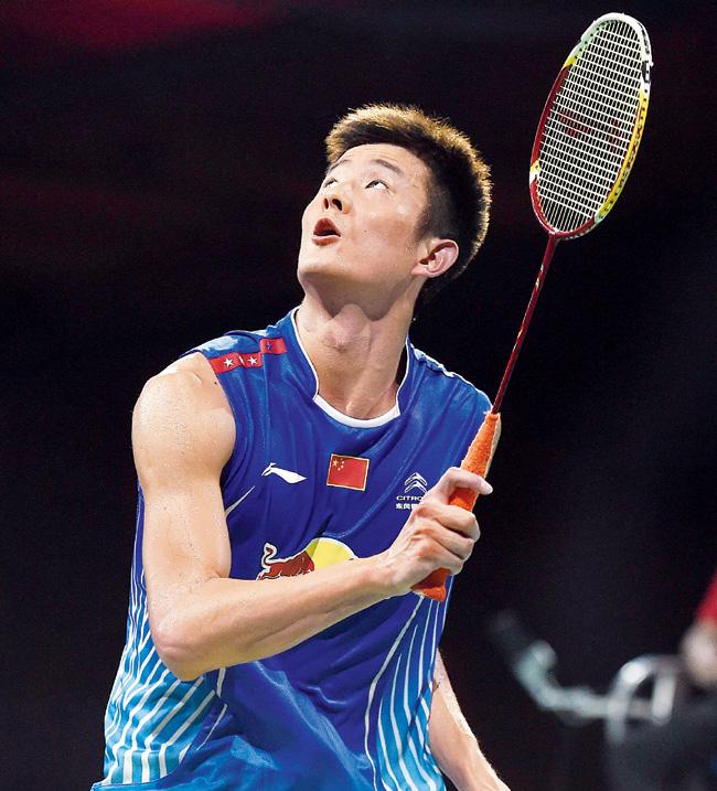 Chen Long (China) in full flow against Malaysia