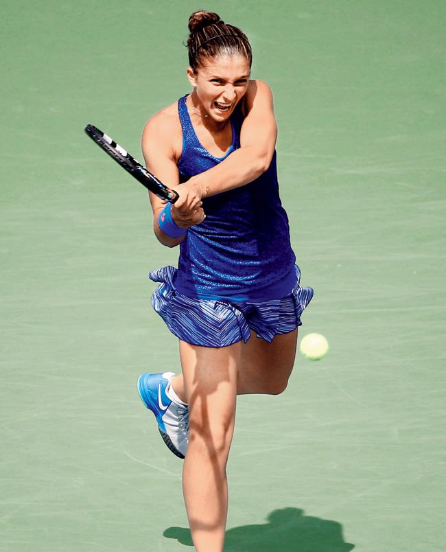 Sara Errani returns to Mirjana Lucic-Baroni yesterday. Pic/AFP