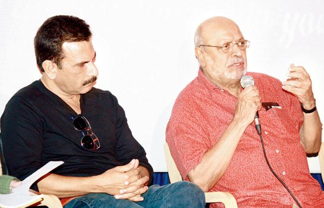 Shyam Benegal and Pawan Malhotra participating in a session during the Delhi leg of JFF this year 