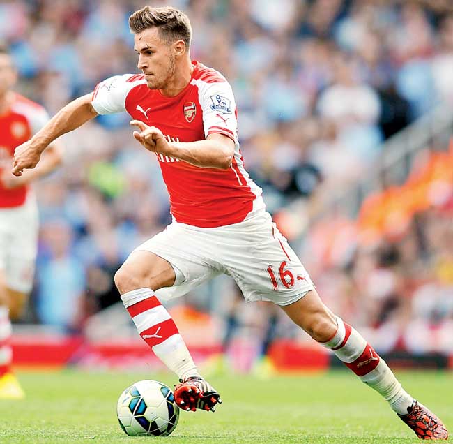Aaron Ramsey in action during Arsenal