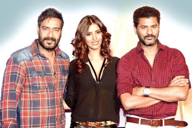 Ajay Devgn, Manasvi Mamgai and director Prabhudheva