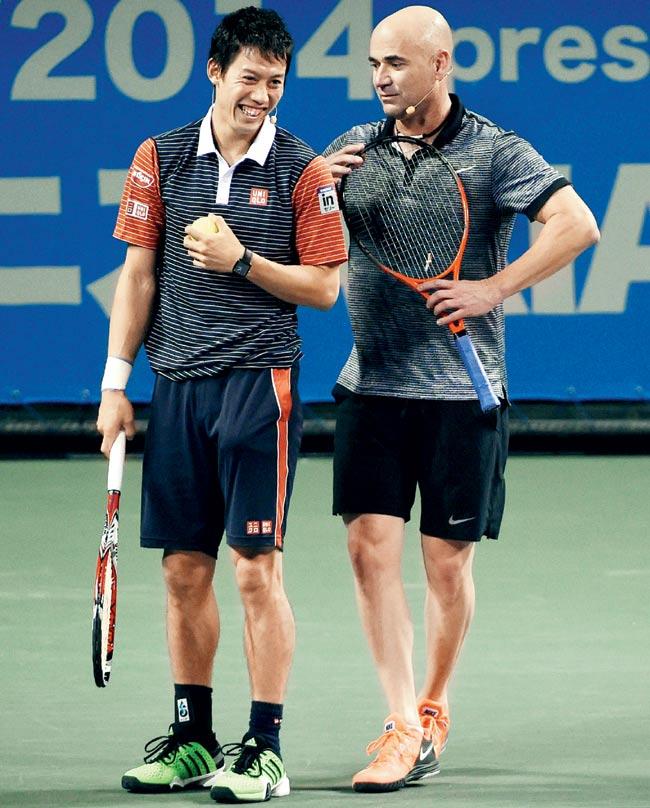 US tennis legend Andre Agassi with Japan
