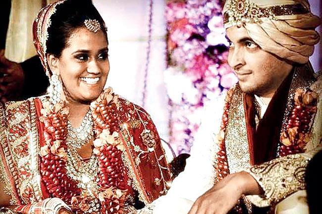 The bridal couple, Arpita Khan and Aayush Sharma
