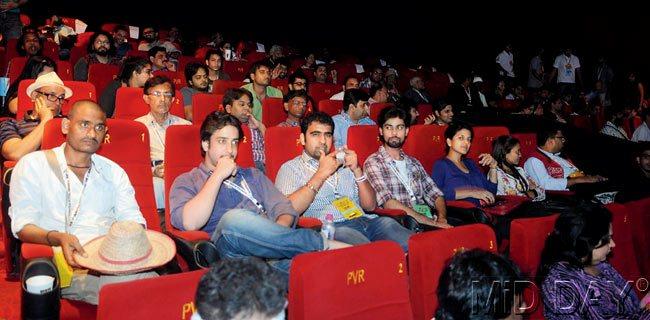 Audiences watching Shahid at the fifth Jagran Film Festival at Cinemax, Andheri