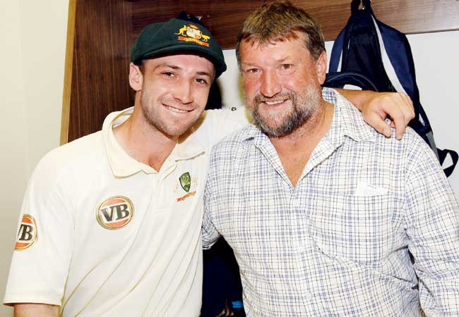Golden MemOries: Test debutant Phil Hughes celebrates Australia