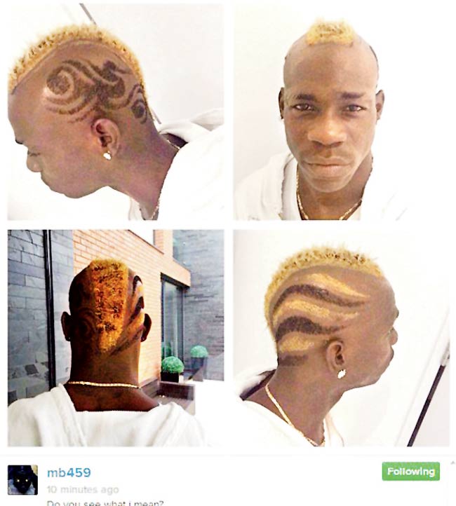 On Thursday, Liverpool striker Mario Balotelli had posted this picture flaunting his radical new hairstyle
