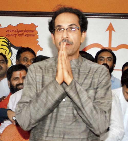 Will Shiv Sena president Uddhav Thackeray join hands with the BJP? File pic