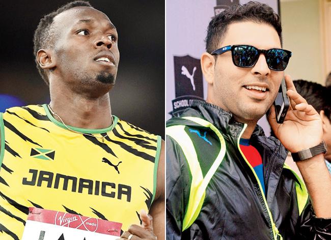 Usain Bolt and Yuvraj Singh