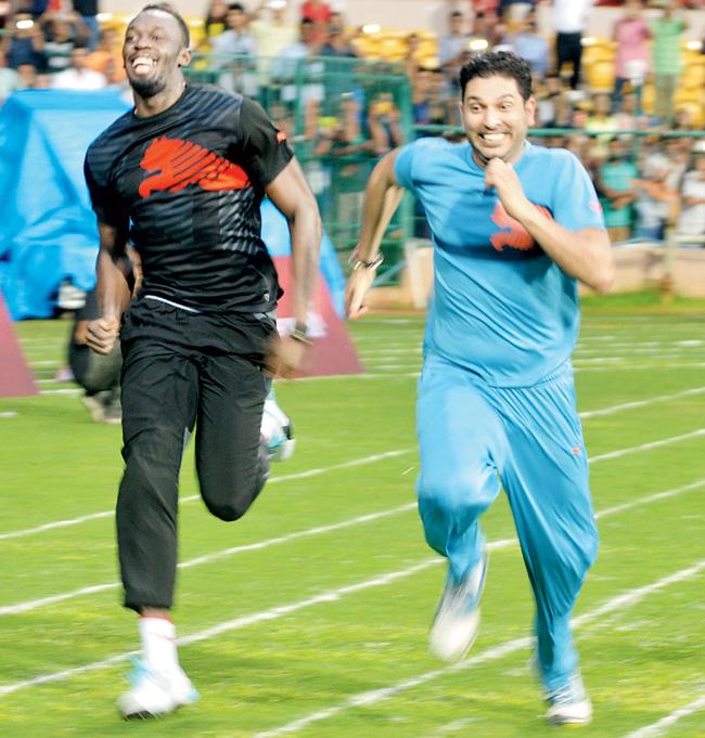 Run Yuvi Run! Yuvraj Singh is clearly delighted to sprint alongside the world