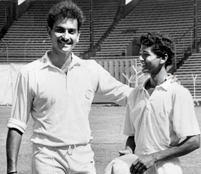 Amol Muzumdar with his captain Ravi Shastri before the final 