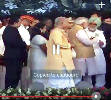 Mishra has also put up a picture on his profile with PM Modi at the swearing-in