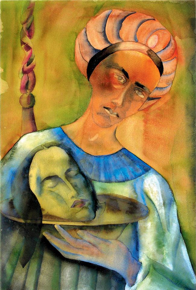 Salome?, A 1996 watercolour on paper by Anju Dodiya