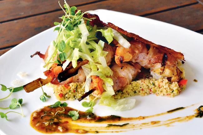 Bacon Wrapped Prawns would make meat-lovers go weak in their knees here