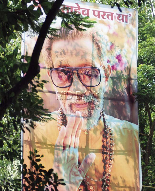 On November 17, the city was plastered with banners on Bal Thackeray’s second death anniversary. Pic/Nimesh Dave