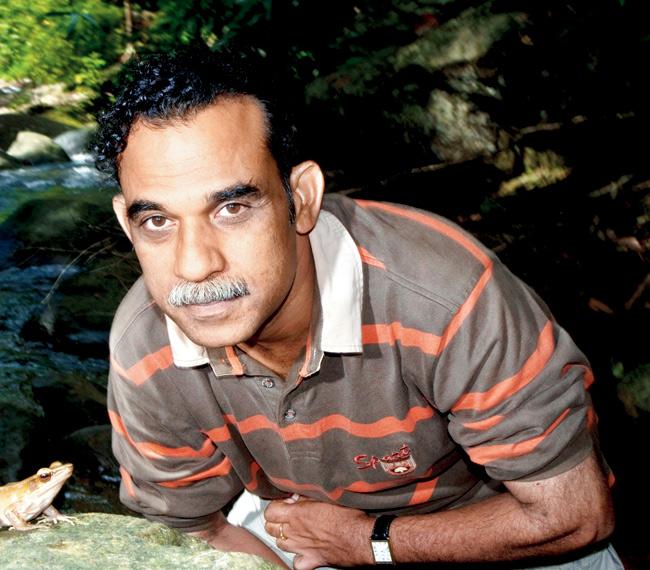 CROAK CHRONICLES SD Biju poses with the Maharashtra Golden-backed Frog in Koyna