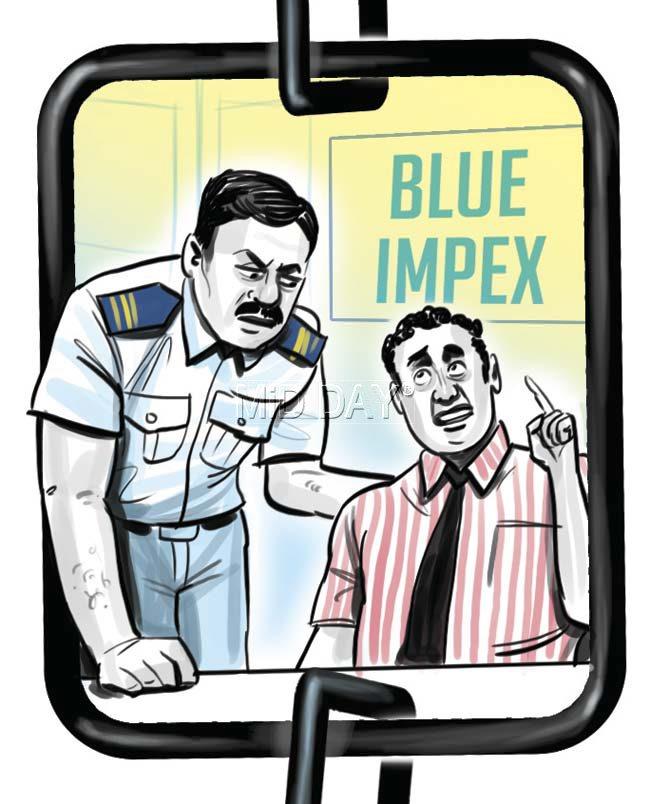 After SARS officials inform the Customs in Mumbai, they arrest Vijay Haria, owner of Blue Impex, an exporting firm in Masjid Bunder