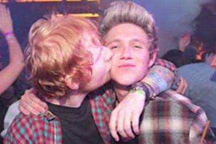 Ed Sheeran kisses Niall Horan at iHeartRadio Festival