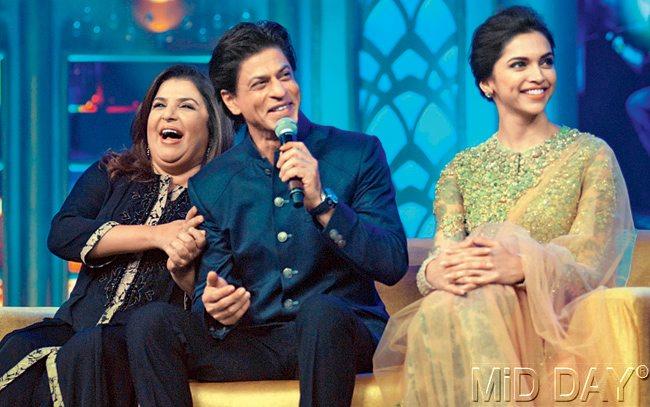 Farah Khan with Shah Rukh Khan and Deepika Padukone