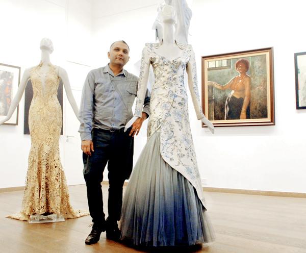 Fashion designer Gaurav Gupta at the gallery