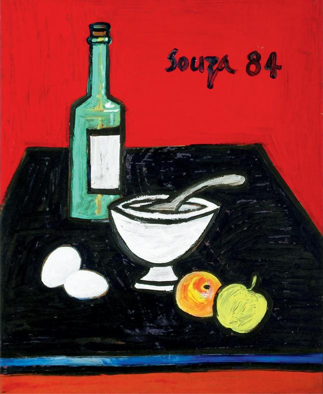FN Souza’s acrylic on board artwork, titled Still Life with Eggs, 1984